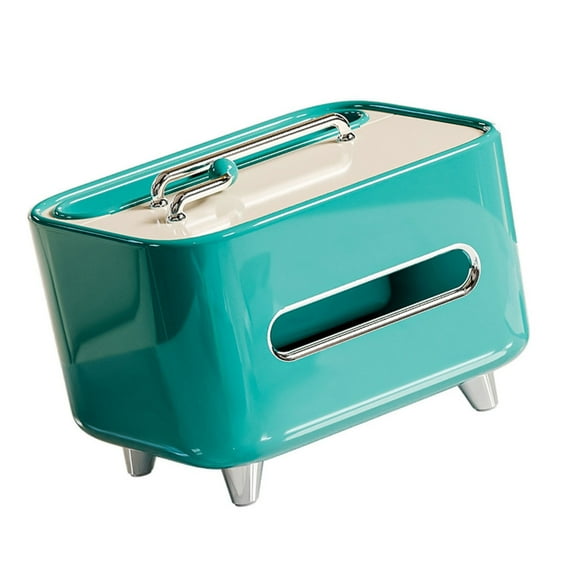 Vanity Countertop Paper Towel Dispenser Tissue Box with Integrated Compartments Napkin Organizer Living Room Accessory