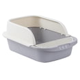 thumbnail image 3 of Cat Litter Tray,Cat Litter Box Tray with Added Frame Durable,Cat Potty Kitten Toilet Tray Pet Shovel,Kitten Toilette Sand Container Anti Splashing,Portable Cats Supplies Small Gray and Green Fernando Bandeja de arena para gatos, 3 of 8