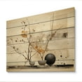 thumbnail image 2 of Designart "Oriental Creation Feathered Calm Ink XXXI" Asian Print on Natural Pine Wood, 2 of 5
