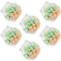6 Pcs Plastic Cookie Jars with Lids,Happon Clear Candy Cookie Jar,Wide Mouth Candy Container Candy Containers Clear Candy Holder for Kitchen, Party Table, Home Storage