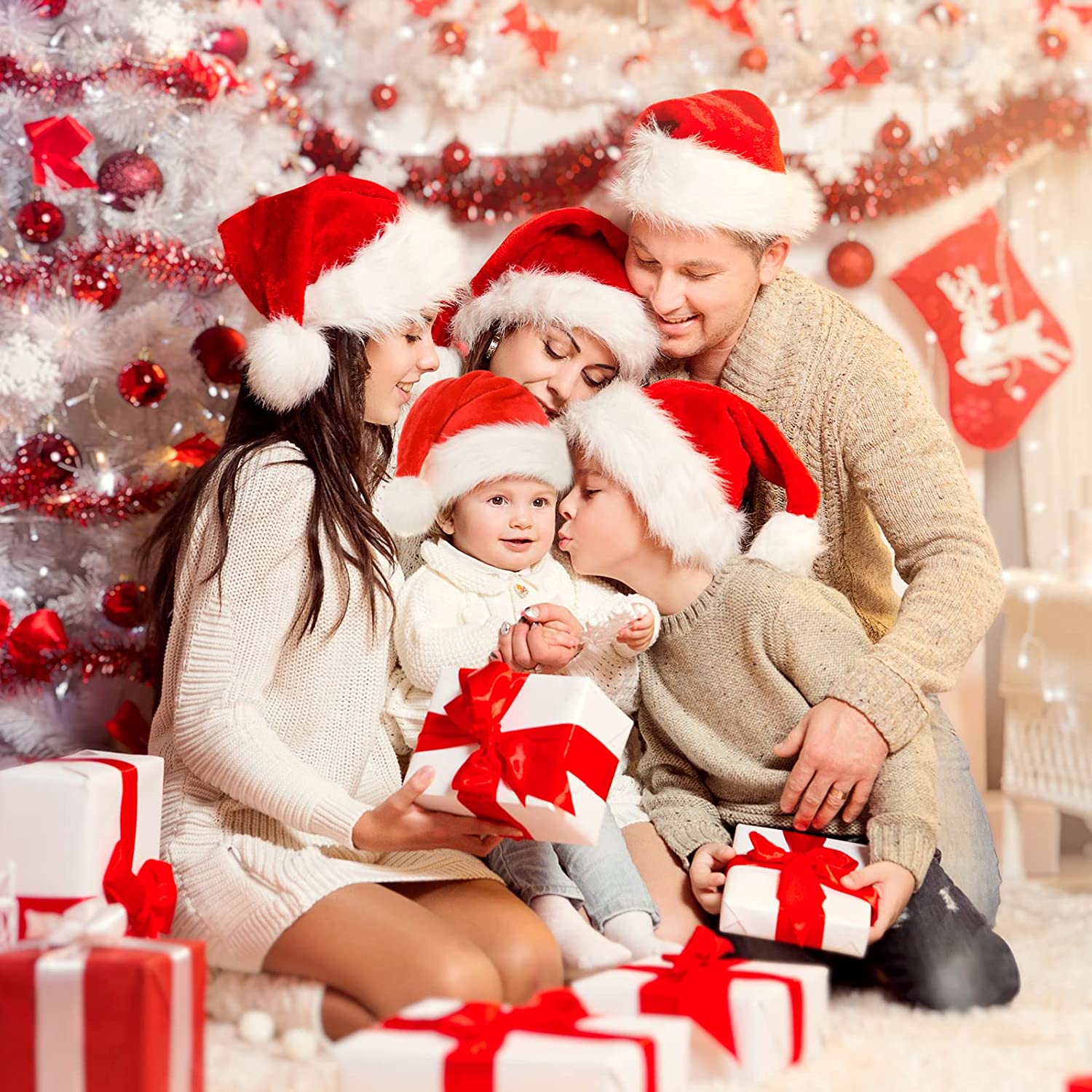 CAREFORM Baby Santa Hat,Baby Christmas Hat,Toddler Santa Claus Hats,Newborn Santa Hat for Baby Girl Boy First Christmas