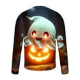 thumbnail image 4 of BiZtdJrK Cute Ghost Shirt Men Funny Halloween Long Sleeve T Shirt Novelty Holiday Pullover Tops Fashion Party Tshirts Multicolor L, 4 of 5