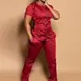 thumbnail image 2 of Global Trend Llc New Style Medical Uniform Scrub Set Hospital Nurse for Women - Royal Blue, 2 of 5