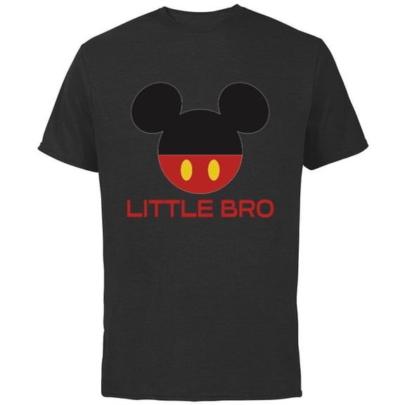 Disney Mickey Mouse Red Shorts Icon Little Bro Family- Short Sleeve Cotton T-Shirt for Adults - Customized-Black