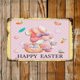 thumbnail image 3 of Lindo gnomo de Pascua feliz, rosa, amarillo con lunares blancos, letreros de metal vintage, decoración navideña de Pascua, letrero de hojalata, póster de metal de 8 x 12, 3 of 6