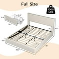thumbnail image 3 of GAOMON Full Size Bed Frame with 4 Storage Drawers - Corduroy Upholstered Platform Bed, Tufted Wingback Headboard, Wood Slat Support, No Box Spring Needed, Beige, 3 of 7
