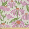 thumbnail image 1 of Garden Art Fabric by The Yard, Botanical Pattern Echinacea Flowers Stems and Leaves Gardening Plants, Microfiber Fabric for Arts and Crafts Textiles & Decor, 2 Yards, Pink Green, by Ambesonne, 1 of 1