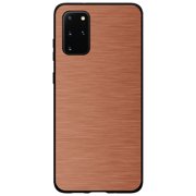 DistinctInk Case for Samsung Galaxy S20 ULTRA (6.9" Screen) - Custom Ultra Slim Thin Hard Black Plastic Cover - Orange Stainless Steel Image Print - Faux Stainless Steel