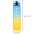 thumbnail image 2 of Botella de agua motivacional de 1000ml con asa, taza con gradiente esmerilado, taza de agua a escala de tiempo de gran capacidad para Fitness y Yoga, 2 of 9