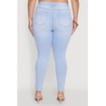 thumbnail image 5 of Womens Plus Size WAX High Waisted Distressed Skinny Jeans, 5 of 5