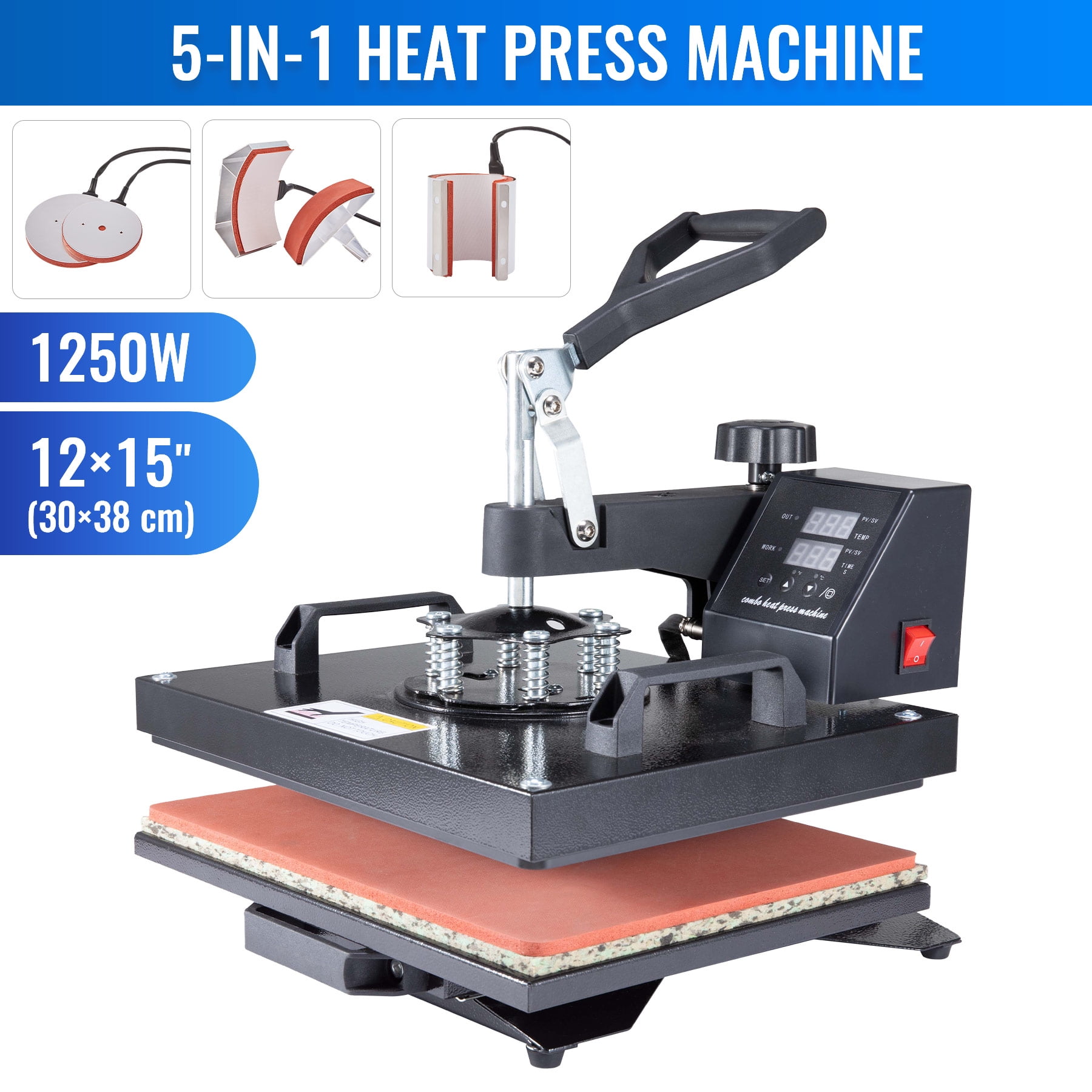 5 in 1 Combo Heat Press Machine 11.0 x 15.0 (280 x 380mm)