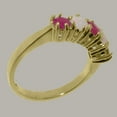 thumbnail image 3 of LBG British Made 9k Yellow Gold Natural Ruby & Opal Womens Promise Ring - 33 size options - Size 4.5, 3 of 7