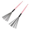 thumbnail image 4 of Drum Brush, Maple Rubber Steel Wire Instrument Brush 2PCS Compact  For Drummer, 4 of 7