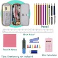 thumbnail image 4 of Estuche escolar para niños y niñas, estuche de lápices de gran capacidad con asa, lindo estuche escolar, organizador de papelería para bolígrafos, bolsa de maquillaje para mujeres, verde cla JFHHH pequeña, 4 of 5