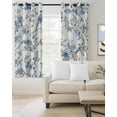 thumbnail image 3 of Blackout Curtains for Bedroom, Blue Floral Birds Room Darkening Window Drapes for Living Room, Farmhouse Flowers Pastoral Thermal Insulated Grommet Curtains, 42x63 inch, 2 Panels, 3 of 9