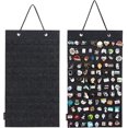 thumbnail image 1 of Organizador de broches colgantes, estuche para exhibir broches, soporte para guardar broches, capacidad para hasta 96 broches (no incluye accesorios) (negro, 1 unidad), 1 of 6