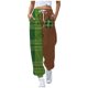 thumbnail image 2 of Gibobby pantalones de vestir mujer Pantalones de chándal de mujer sueltos con bolsillos Pantalones casuales con estampado de cuadros irregulares verdes (Marrón, M), 2 of 4