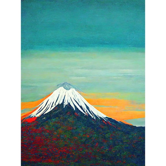 Mount Fuji Volcano Peak At Sunrise Unframed Wall Art Print Poster Home Decor