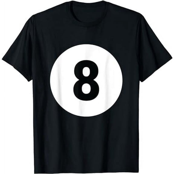 Classic Black 8 Ball Billiards Graphic Unisex Short Sleeve T-Shirt