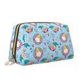 thumbnail image 2 of Picia Gnome Pool Party Print Leather Makeup Bag Make Up Bag Travel Toiletry Bag for Her Girlfriend Teacher Teen Girl Gifts, 2 of 8