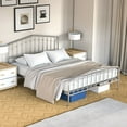 thumbnail image 4 of Gymax Queen Size Metal Bed Frame Platform Headboard & Footboard W/Storage Sliver, 4 of 9