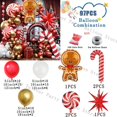 thumbnail image 4 of Juego de globos navideños con forma de bastón de caramelo, globo de película de aluminio, rojo, dorado y blanco, cadena de globos para Año Nuevo, juego de decoración de corona y arco, 4 of 5