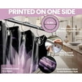 thumbnail image 4 of Black and Purple Shower Curtain Lotus Flower Shower Curtains for Bathroom Decor Decorative Floral Bath Curtain Set, Waterproof Cloth Fabric, 60x72in, 4 of 7