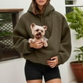 thumbnail image 3 of Pet Care Hoodie Fleece Petcare Hoodie Pet Carrier Hoodies Kangaroo Pouch Hoodies with Dog Cat Pouch For Women, 3 of 7