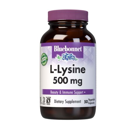 Bluebonnet Nutrition L-Lysine 500mg Vitamin Capsules, 50 Count