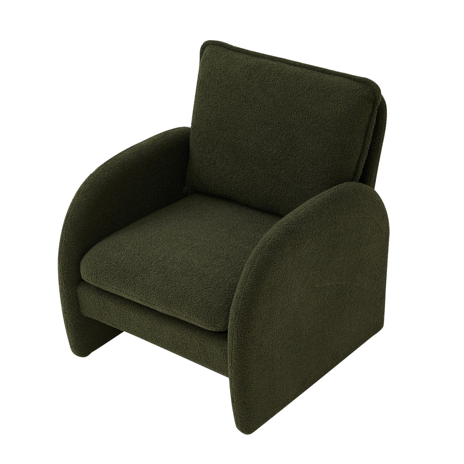 Gewnee Modern Sherpa Upholstered Accent Chair ,Leisure Comfy Single Sofa Chair for Living Room,
