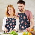 thumbnail image 5 of Pioneer Flower Floral Print Pattern Cotton Linen Apron with Pockets, Waterproof Adjustable, 33x27 Inch for Kitchen, Gardening, BBQ, Salon, 5 of 6