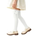 thumbnail image 2 of QSAWXQZ Girls' Knee High Socks Bow Detail Ribbed Knitting Breathable Long Socks 3-12Years, 2 of 7