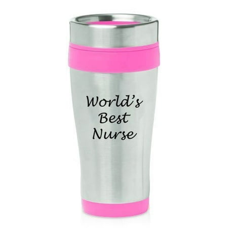 Hot Pink 16oz Insulated Stainless Steel Travel Mug Z2486 World's Best (Best Camping In Poconos Pa)