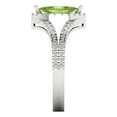 thumbnail image 3 of Halo Engagement Ring for Women - 1.2ct Natural Peridot in 14K White Gold Promise Ring, 3 of 6