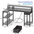 thumbnail image 4 of Amadwell 47 Inch L Shaped Desk with LED Strip, Corner Gaming Desk with Power Outlet, Drawer & Shelves, 4 of 9