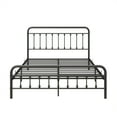 thumbnail image 3 of Metal Bed Frame Queen Size Platform No Box Spring Needed with Vintage Headboard and Footboard Premium Steel Slat Support/Black, 3 of 5