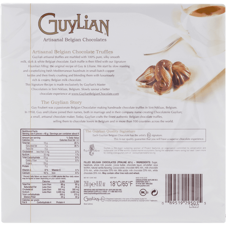 Guylian Belgian Seashell Truffles with Hazelnut Filling Chocolate