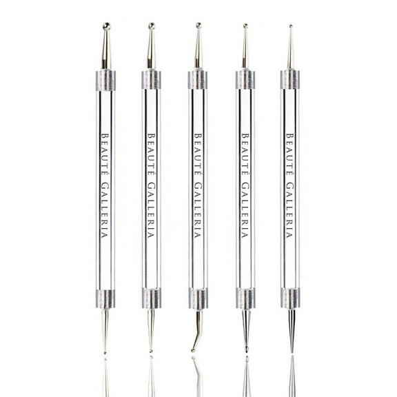 Beaute Galleria 5 Piece (10sizes) 2-way Dotting Pens, Nail Art Marbleizing Swirling Mandala Art Painting Tools