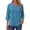 #0029-Blue, variant on Women's Casual Blouses 3/4 Sleeve Notch Neck Single Row Button Front Blouses Bohemian Style Lightweight Breathable Elastic Waist Shirts Gift