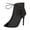 J-748 Black, variant on J-748 Black Fashionable Ladies Summer Ankle Boots Pointed Toe Faux Leather Mesh Cutout High Heel Comfortable Casual Booties For Dance And Street