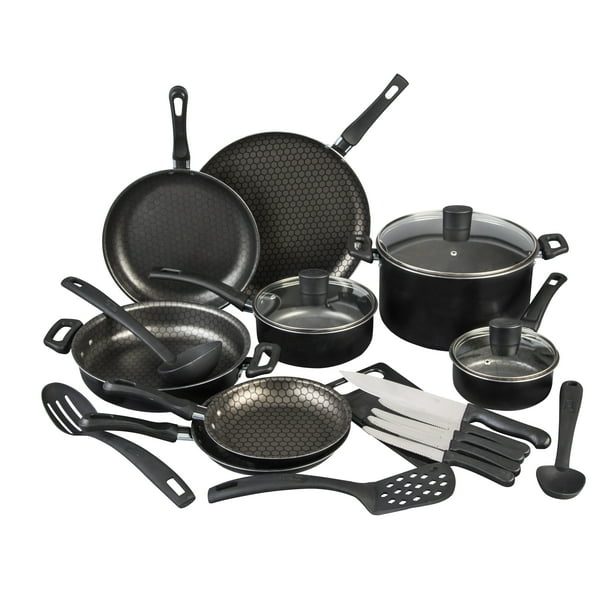 Bateria De Cocina ahorrador CINSA 21 Piezas De Aluminio Color Negro