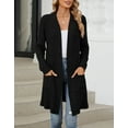 thumbnail image 5 of Coglid Long Open Front Knitted Cardigans for Womens Solid Color Ribbed Cardigans Textured Pattern Casual Fall Cardigans for Womens, 5 of 8