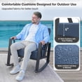 thumbnail image 5 of COMLAX FIELD Outdoor Rocking Chairs Set, 3-Piece Patio Furniture Set with Thick Cushions, Outdoor Conversation Bistro Set, 5 of 8