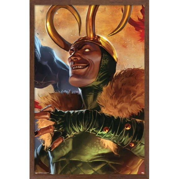 Marvel Comics - Loki - Siege Cover #1 Wall Poster, 14.725" x 22.375", Framed