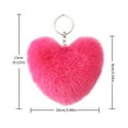 thumbnail image 2 of Faux Rabbit Fur Keychain,Furry spherical Keychain,Soft Artificial Rabbit Fur Keychain Love Heart Plush Key Ring,Fluffy Love Heart Keychain Key Ring,for Pendant Handbag Bag Wallet Decor(Z1-Pink1), 2 of 2