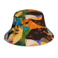 thumbnail image 3 of Daiia Abstract Musical Faces Pattern Bucket Hat - Trendy Cotton Sun Hat for Beach, Golf, Fishing - Fun Outdoor Vacation Boonie for Men and Women, 3 of 9