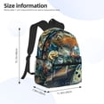 thumbnail image 5 of Gukieu Colorful Plant Turtle Print Backpack, Waterproof Backpack with Adjustable Shoulder Straps, Suitable for Campus, Business, Travel, Unisex, 5 of 6