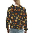 thumbnail image 7 of Wukai Wild West Golden Horseshoe Print Womens Hoodies Fleece Sweatshirts Long Sleeve Sweaters Pullover Fall Outfits Winter Clothes-Medium, 7 of 7