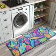 thumbnail image 3 of Blue Pioneer Flower and Leaf Pattern Kitchen Rug Mat,Kitchen Runner Rugs Non Skid Washable,Decorative Kitchen Floor Mats for Kitchen,Sink,Laundry,17"x47.2", 3 of 7