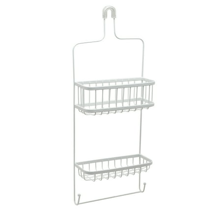 Zenna Home over-the-Shower Caddy, 2 Shelves, White